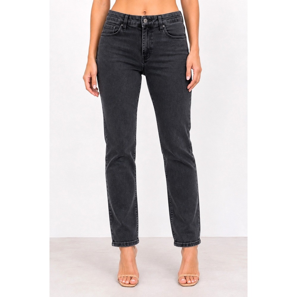 Buffalo Women's Black Charcoal Evan-x Slim Straight Stretch Denim Jeans 38x32